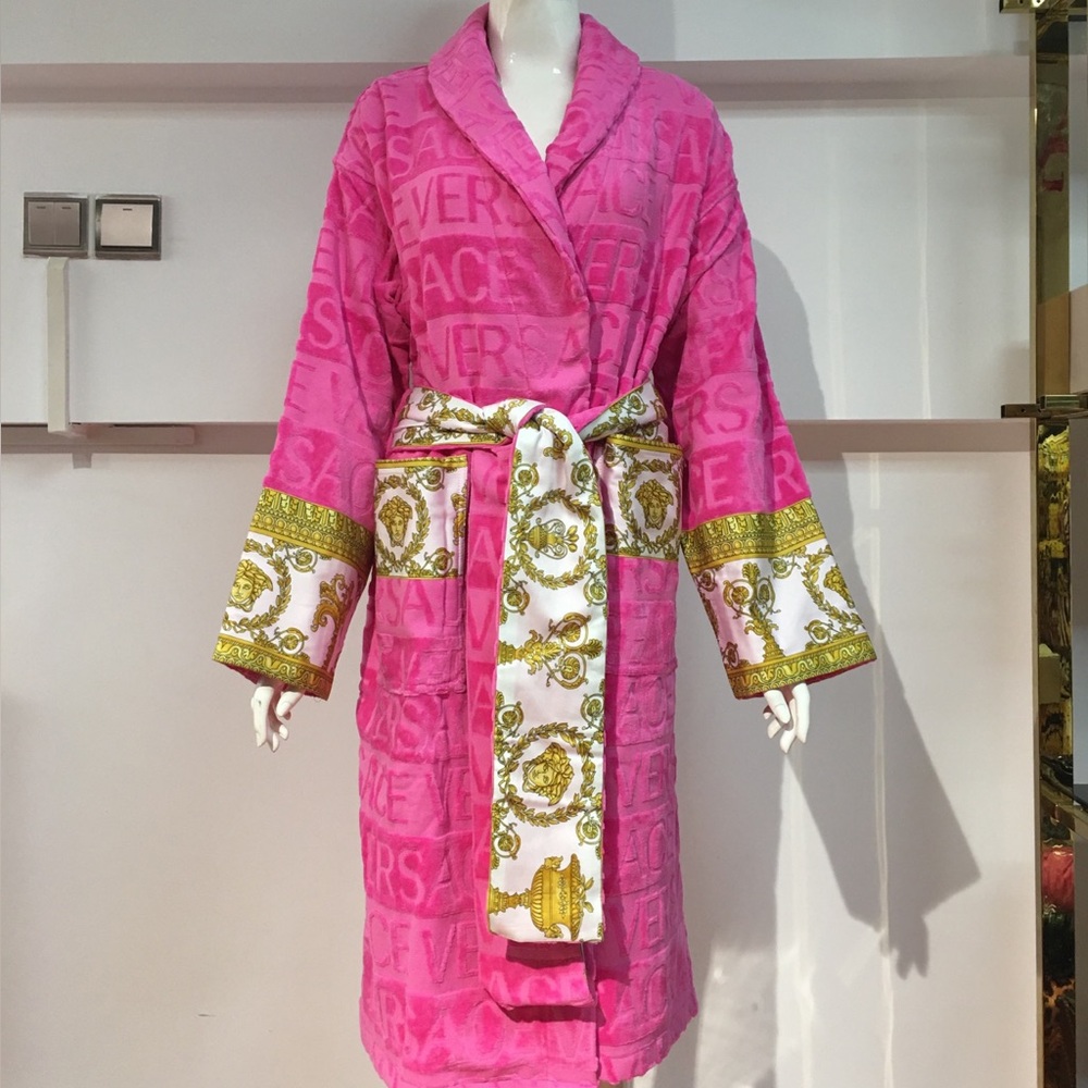 Versace Pink With Logo-Textured Print